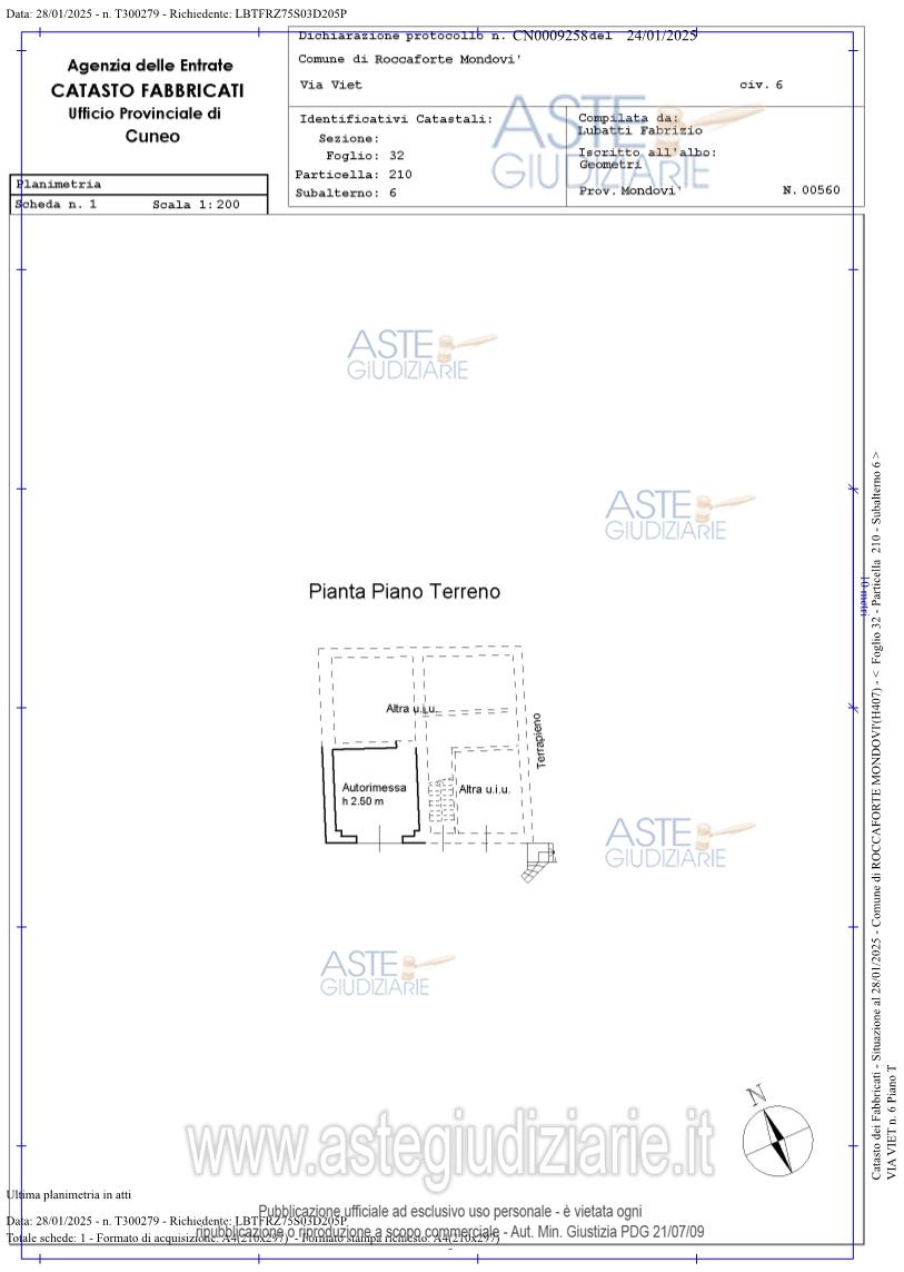 Planimetria del bene