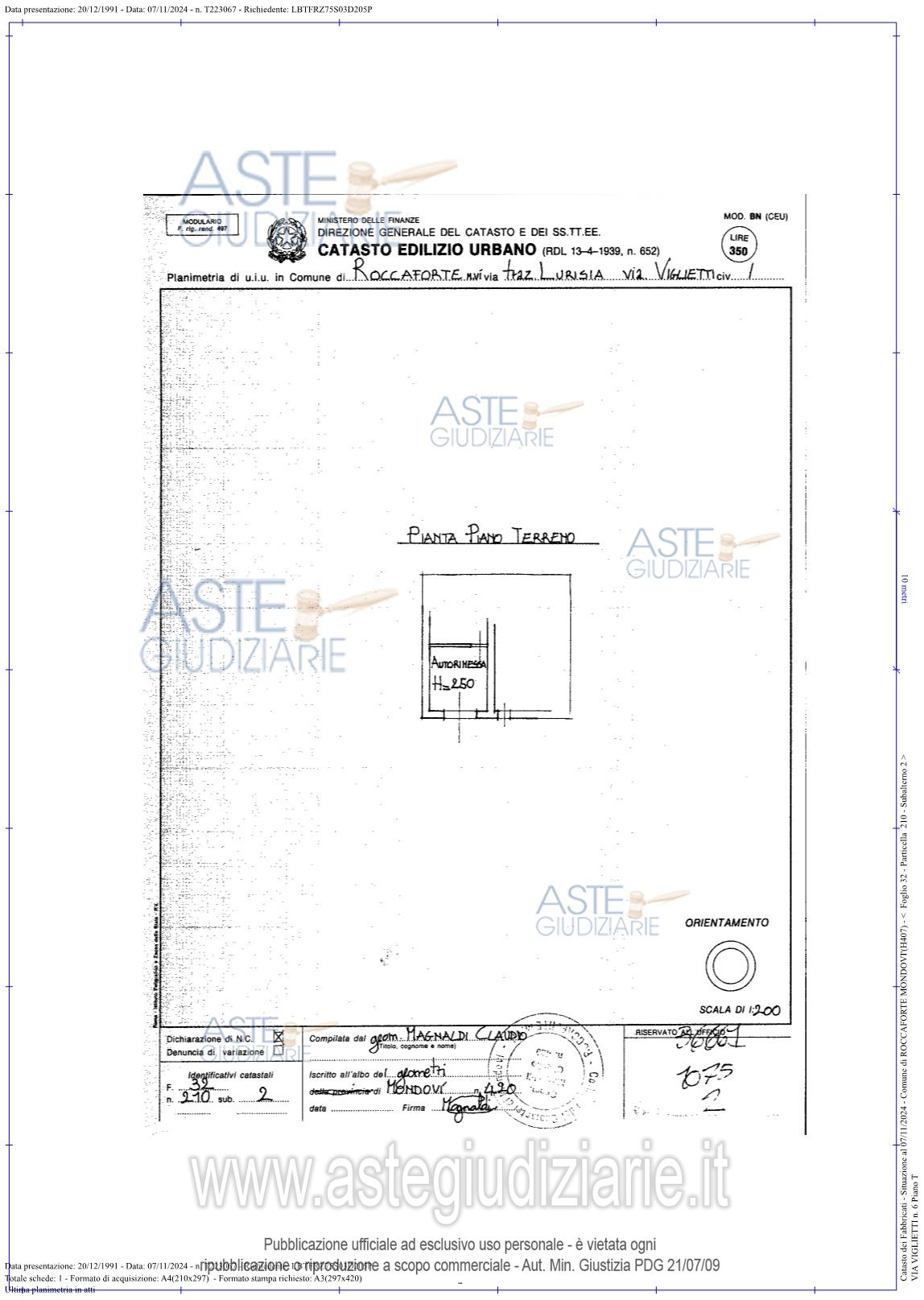 Planimetria del bene