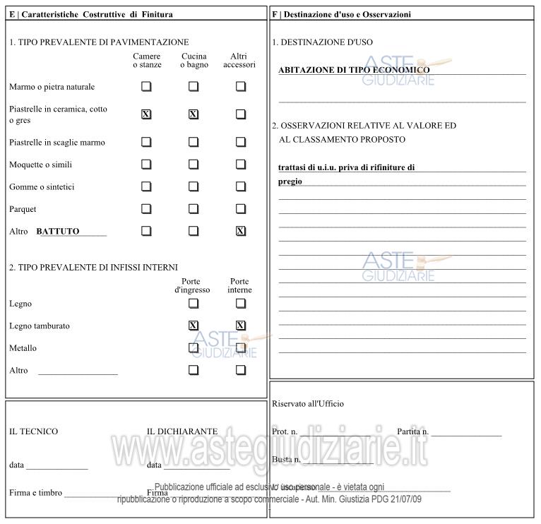 Planimetria del bene