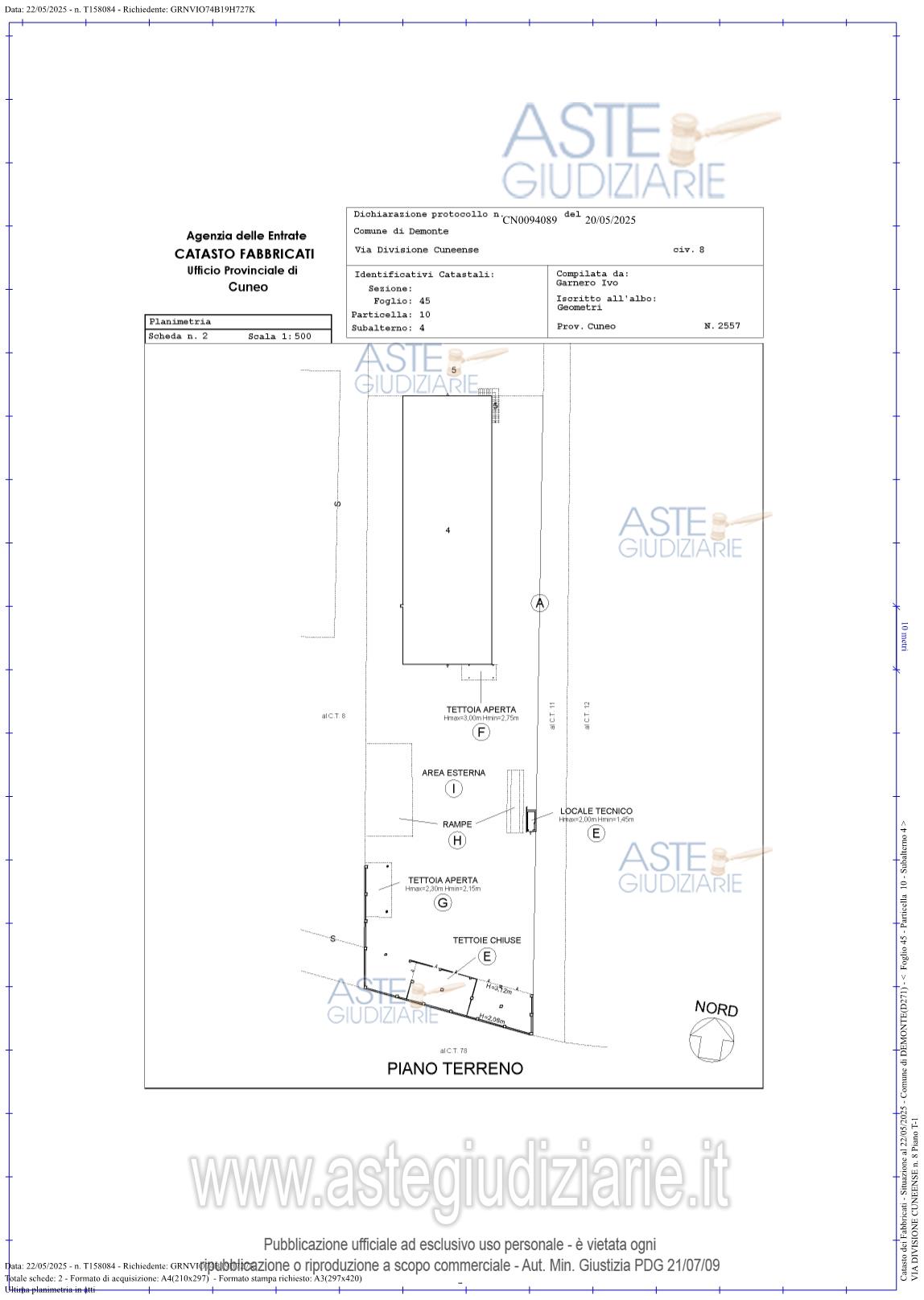 Planimetria del bene