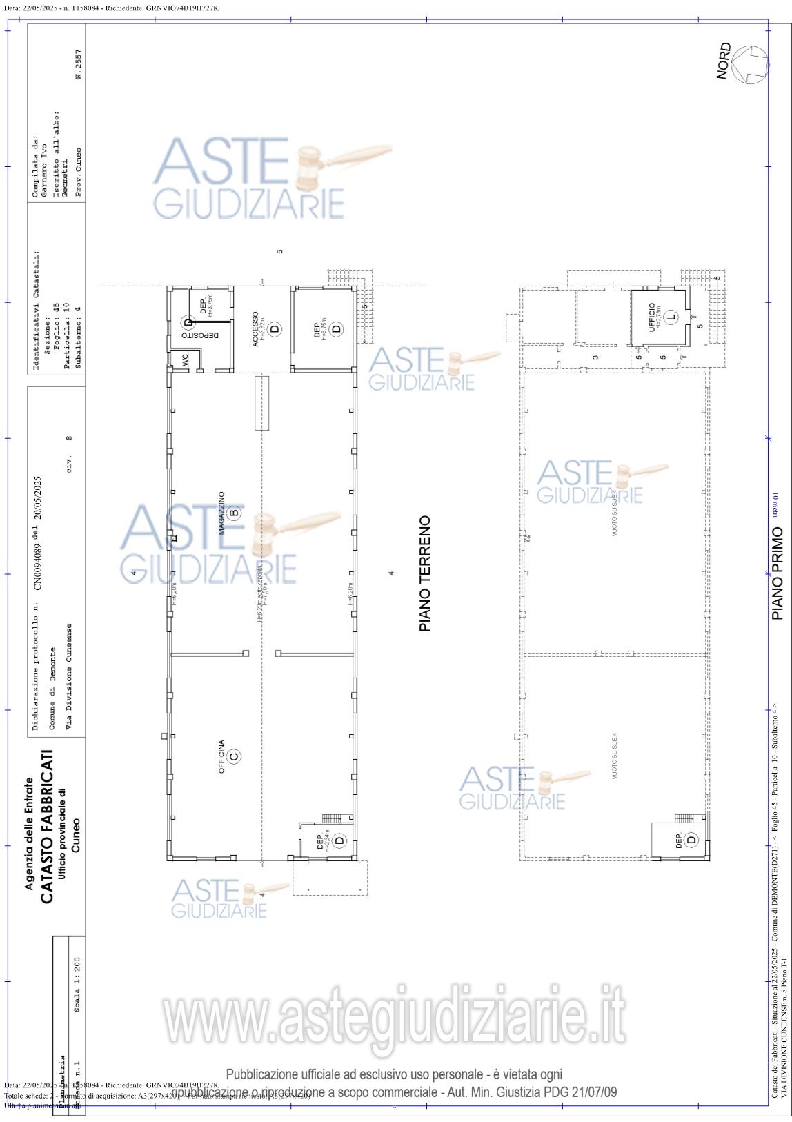 Planimetria del bene