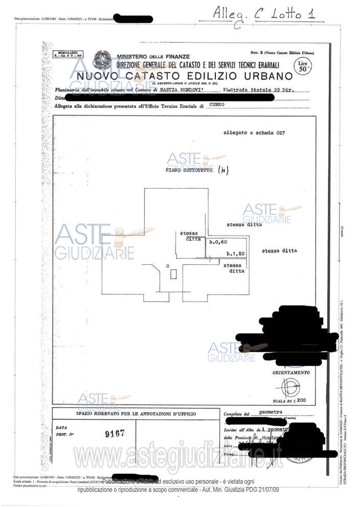 Planimetria del bene