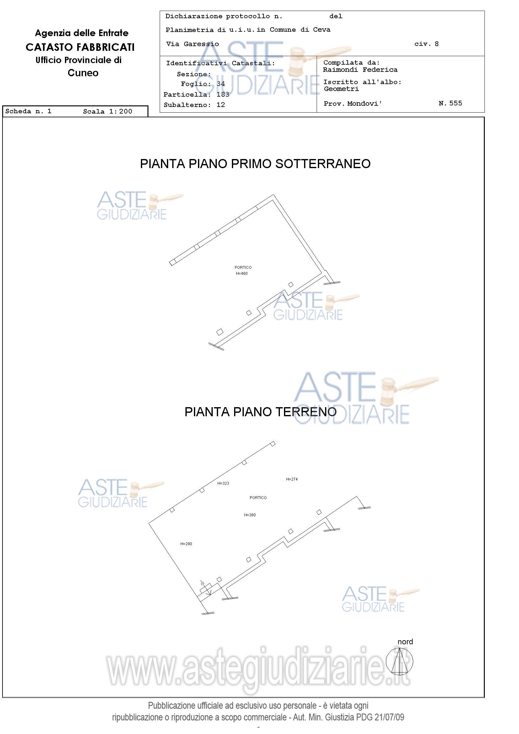 Planimetria del bene