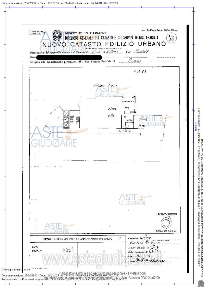 Planimetria del bene