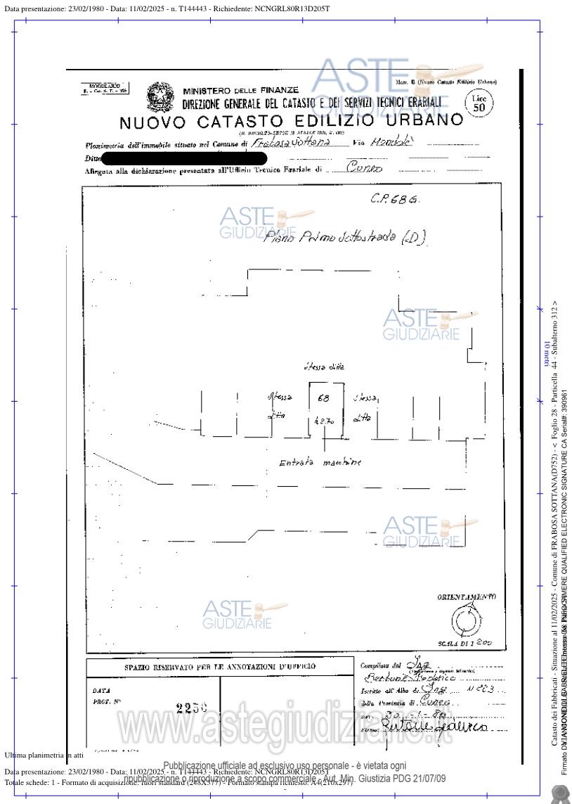 Planimetria del bene