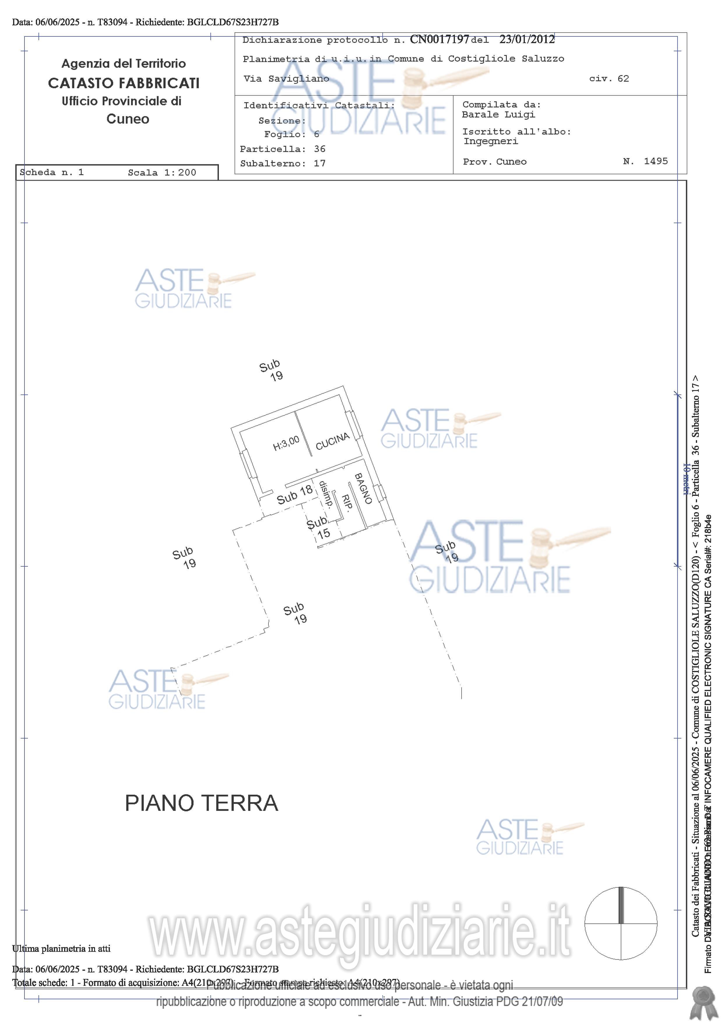 Planimetria del bene