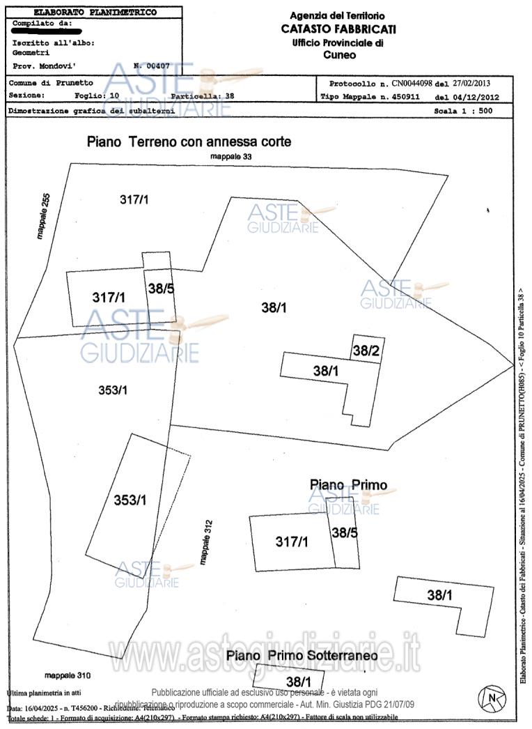 Planimetria del bene