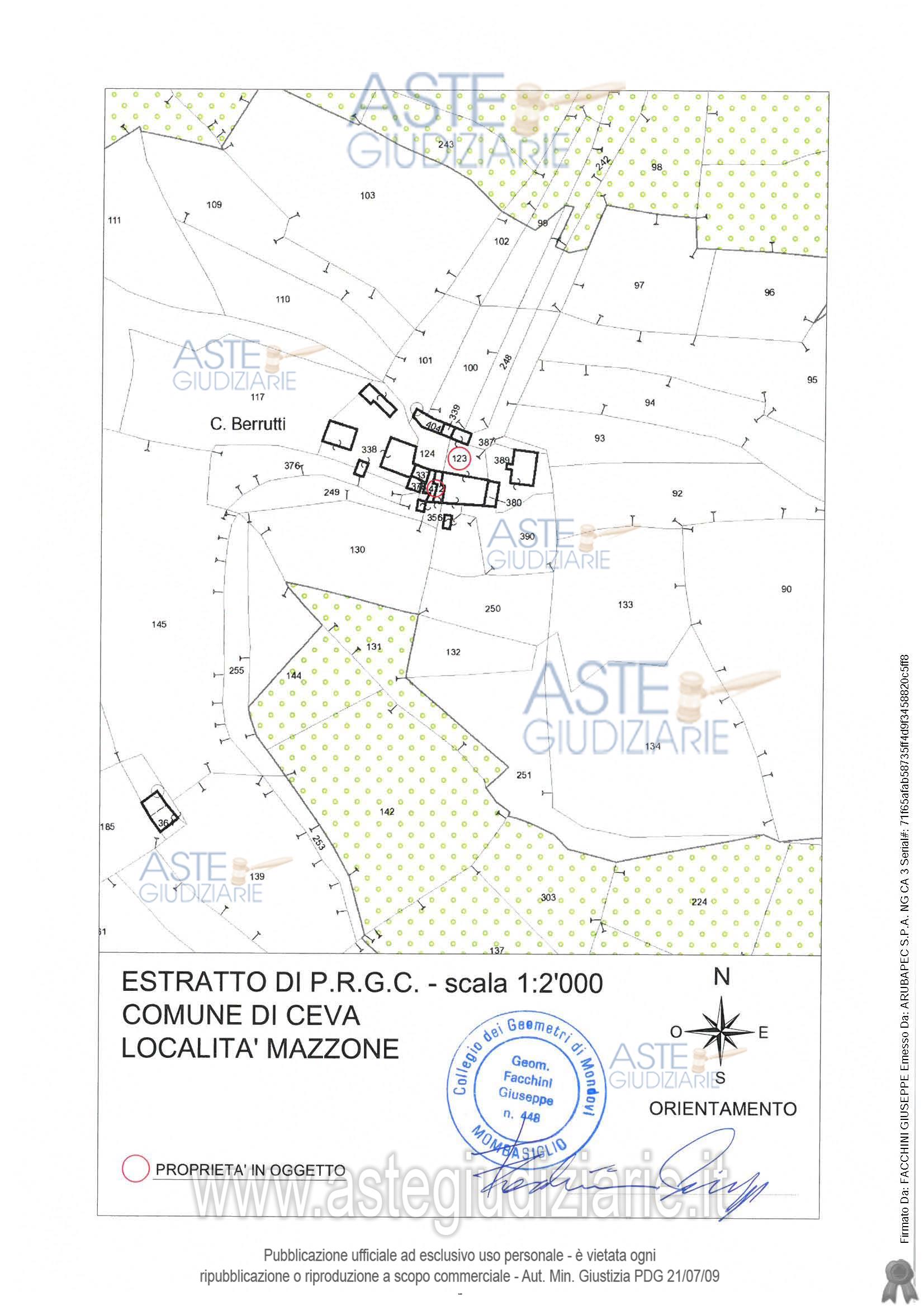 Planimetria del bene