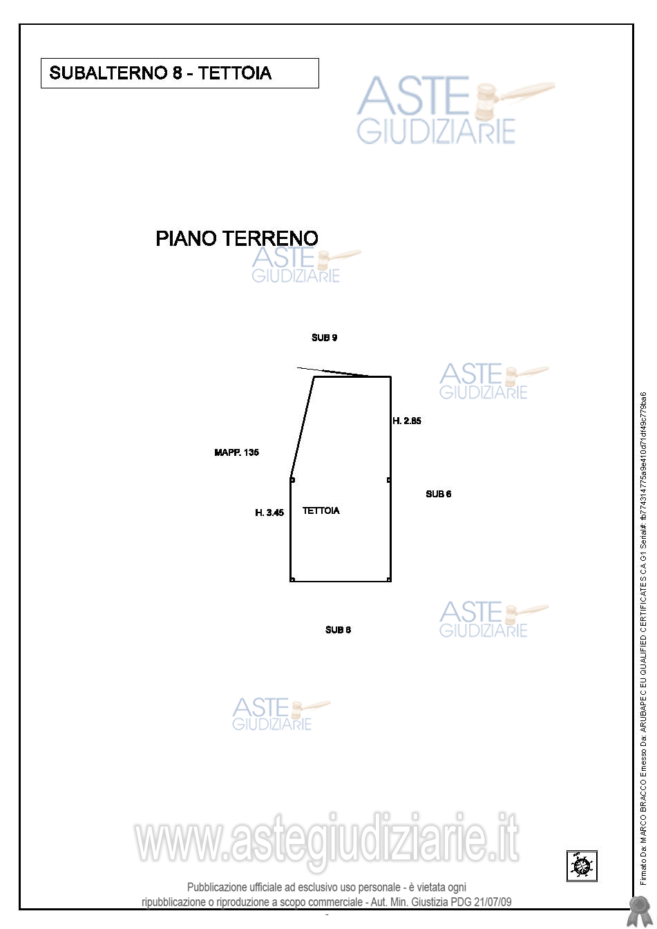 Planimetria del bene