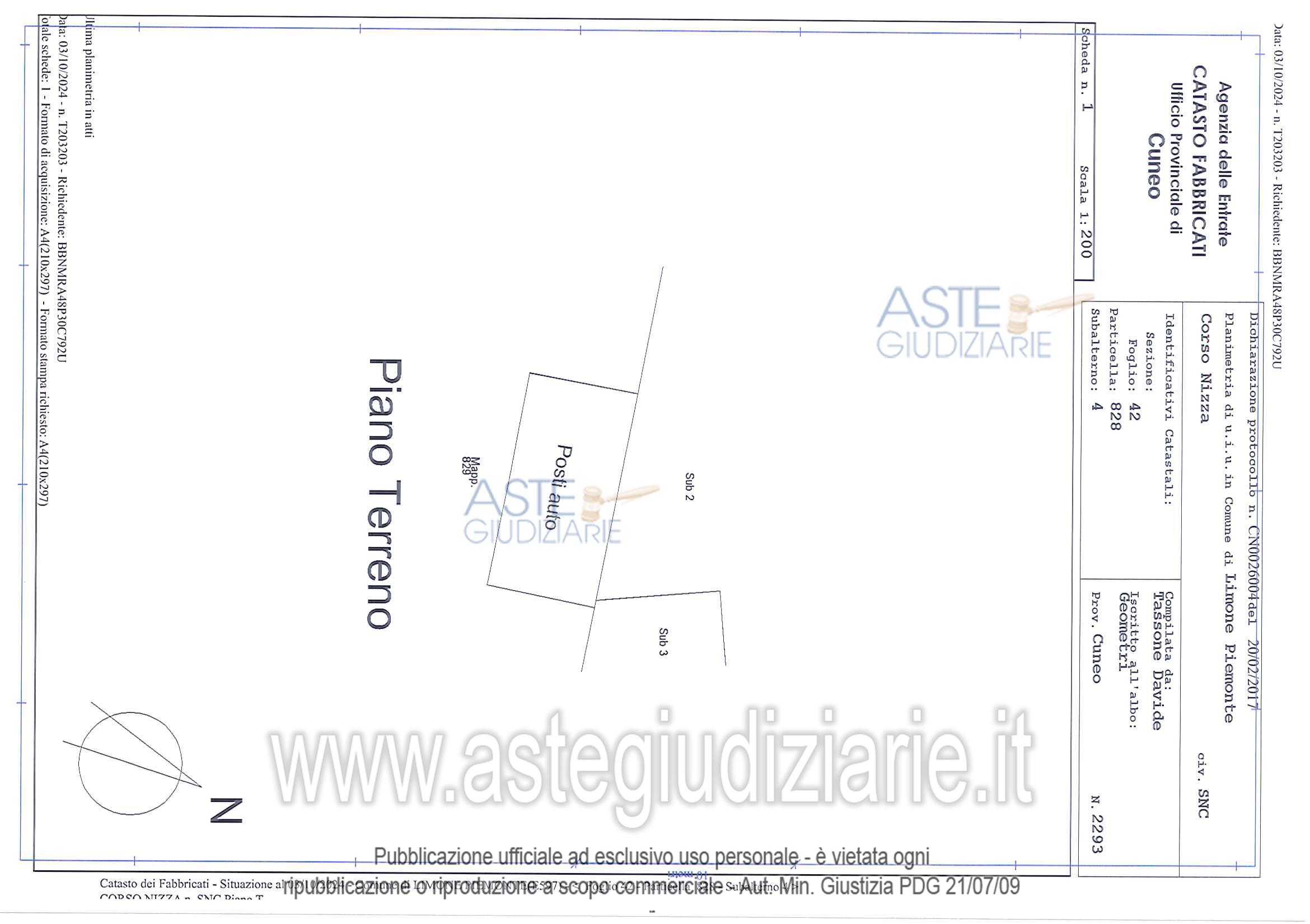 Planimetria del bene