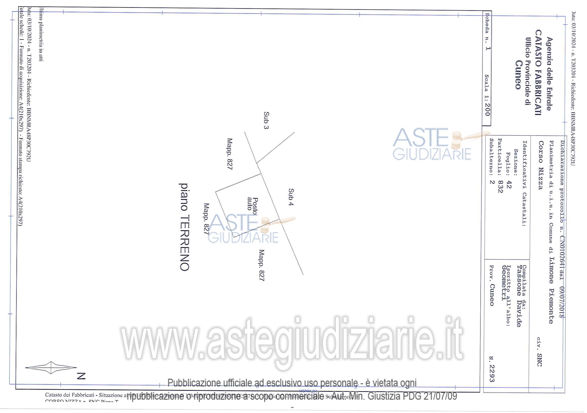 Planimetria del bene