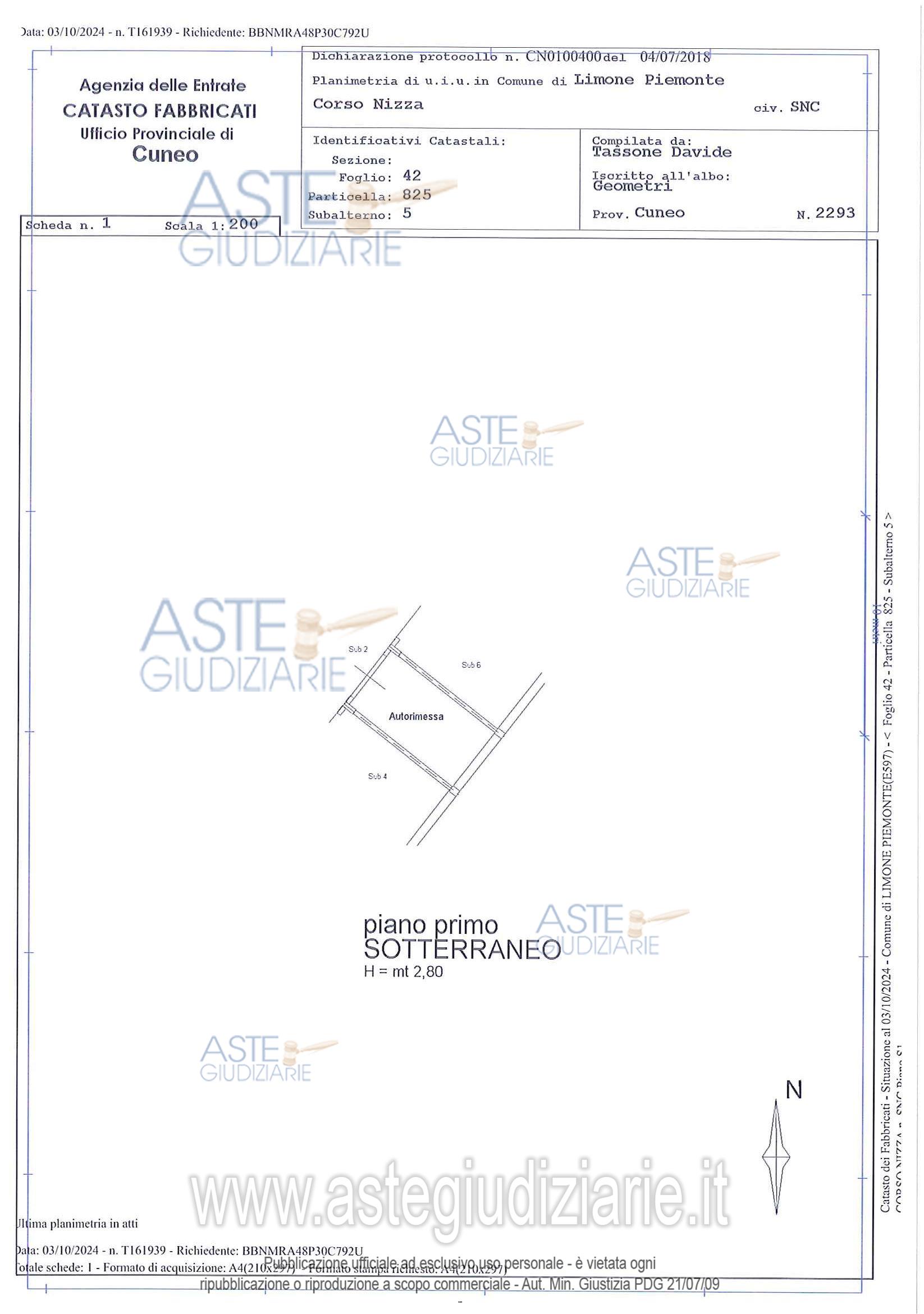 Planimetria del bene