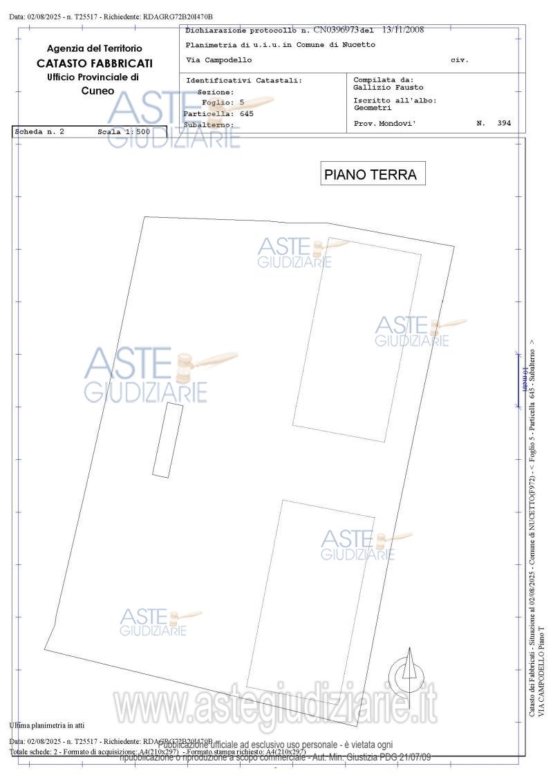 Planimetria del bene