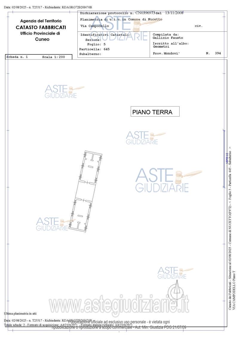 Planimetria del bene