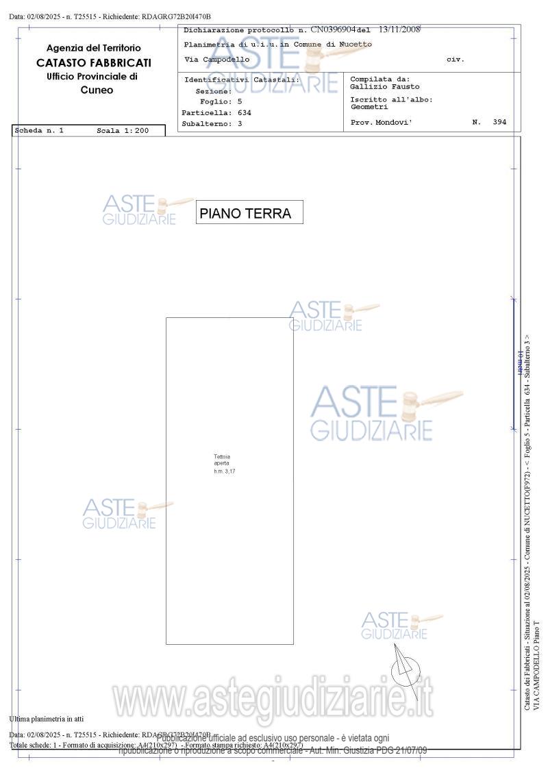 Planimetria del bene