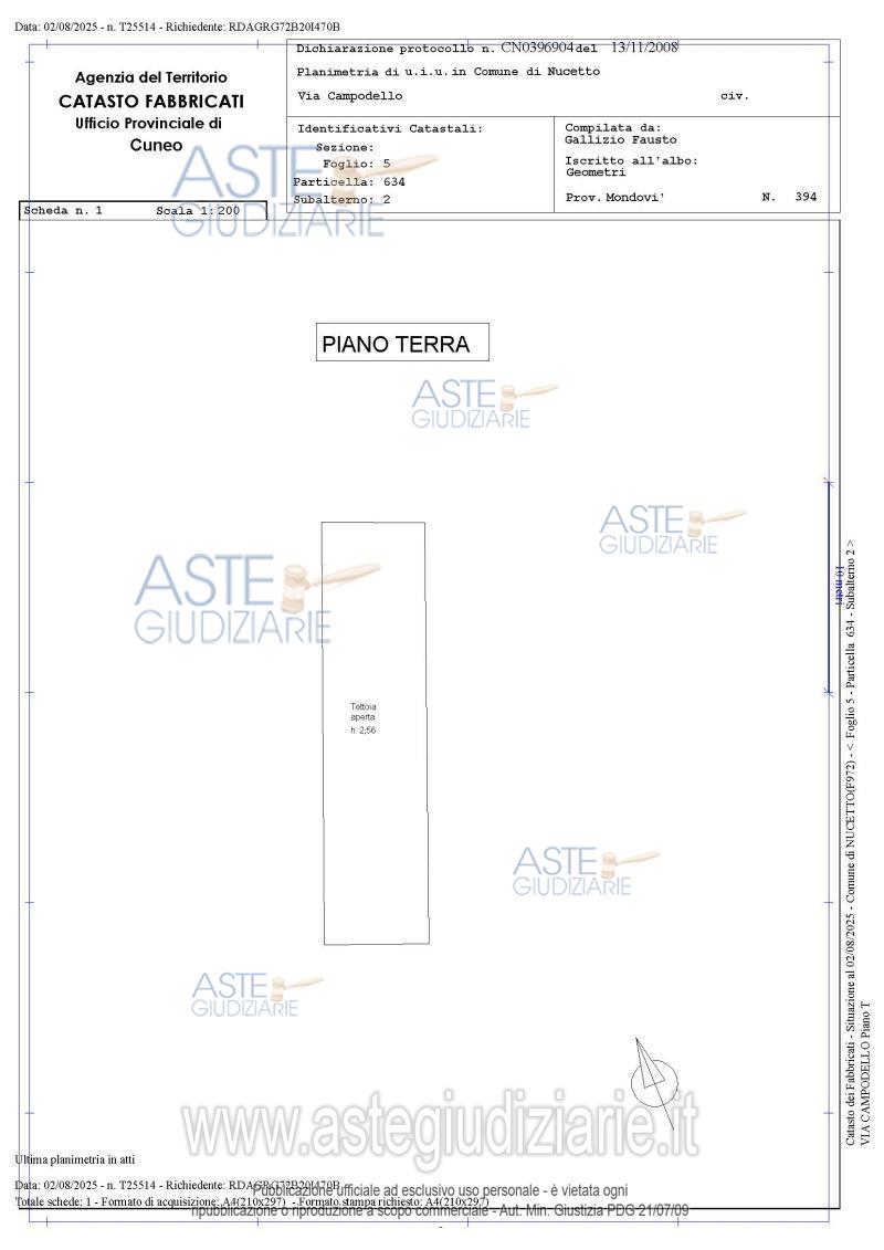 Planimetria del bene