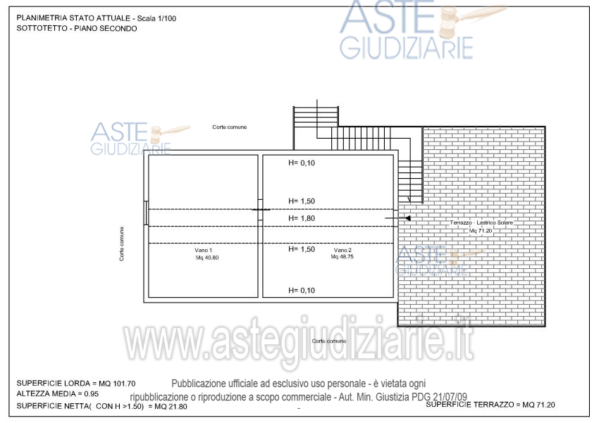 Planimetria del bene