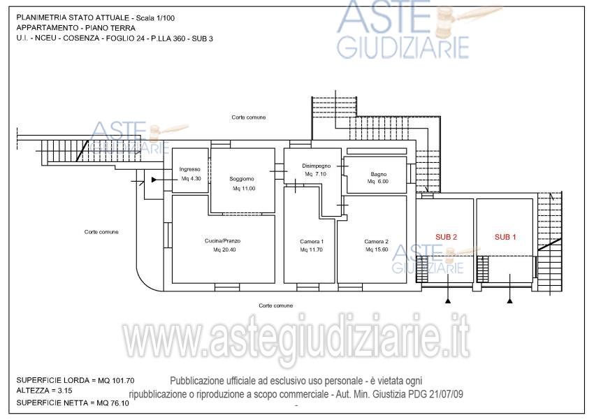 Planimetria del bene