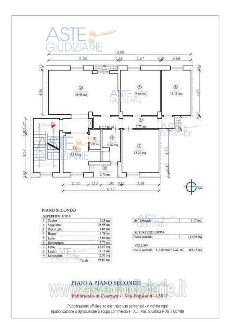 Planimetria del bene