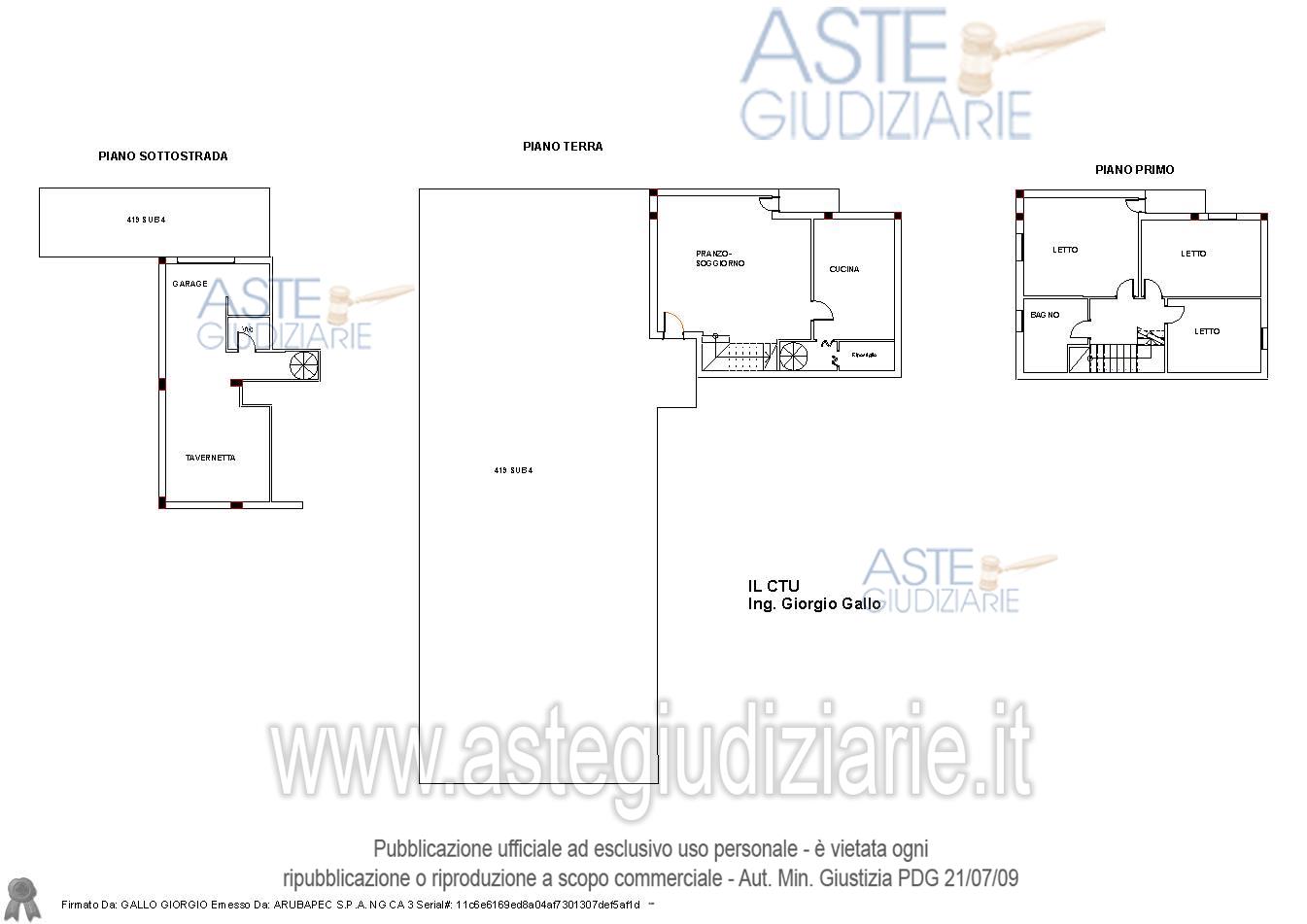 Planimetria del bene