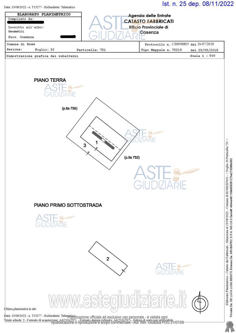 Planimetria del bene
