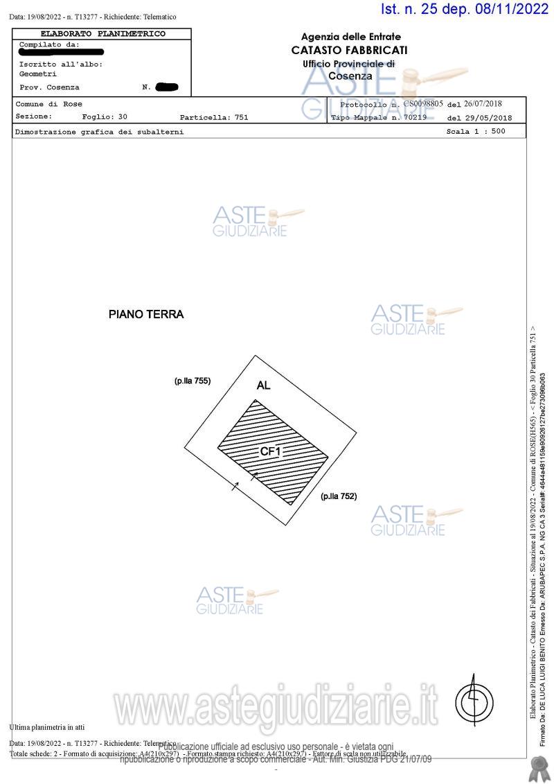 Planimetria del bene
