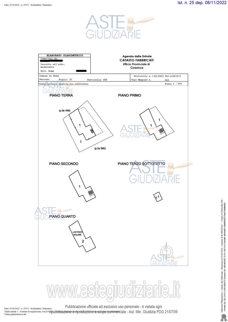 Planimetria del bene
