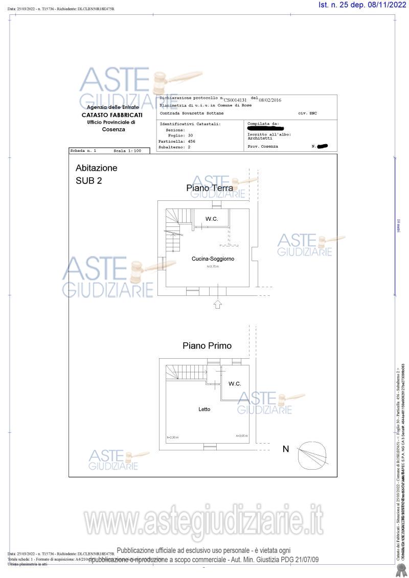 Planimetria del bene