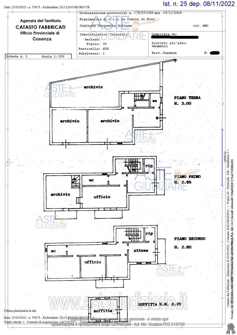 Planimetria del bene