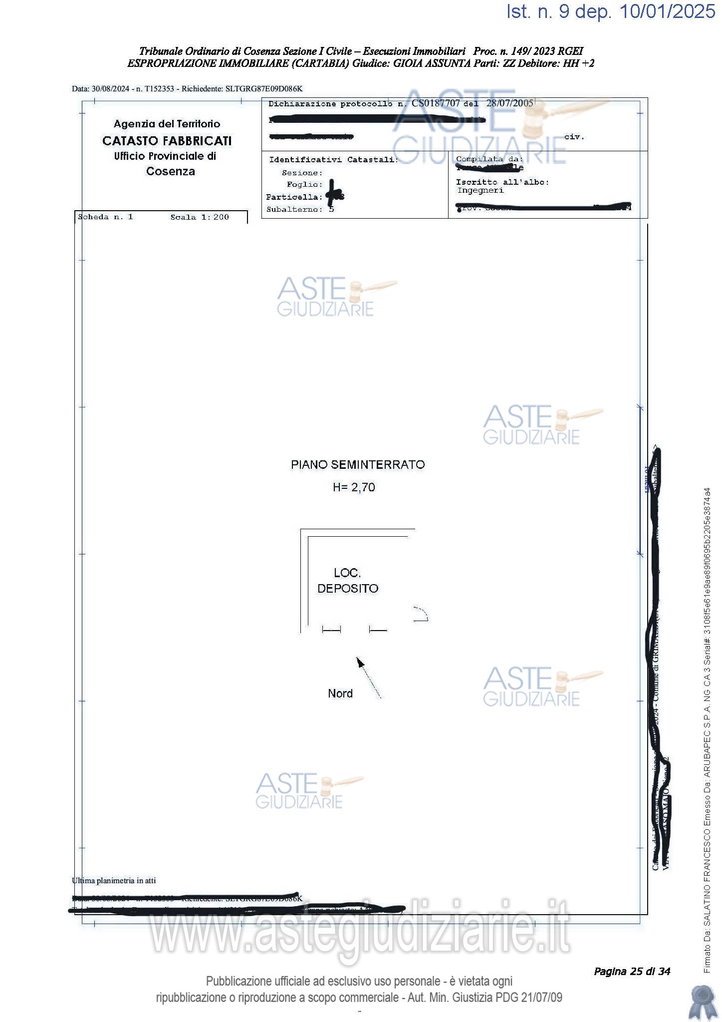 Planimetria del bene