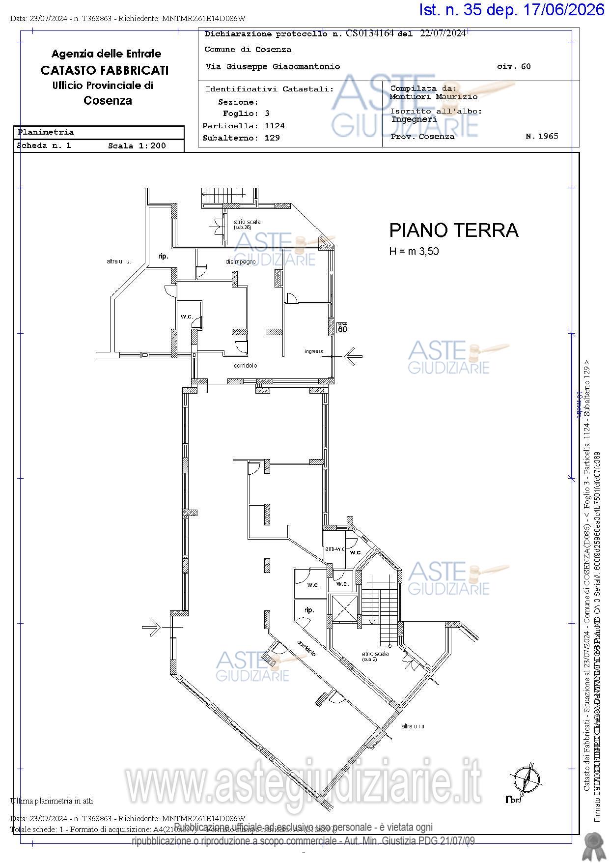 Planimetria del bene