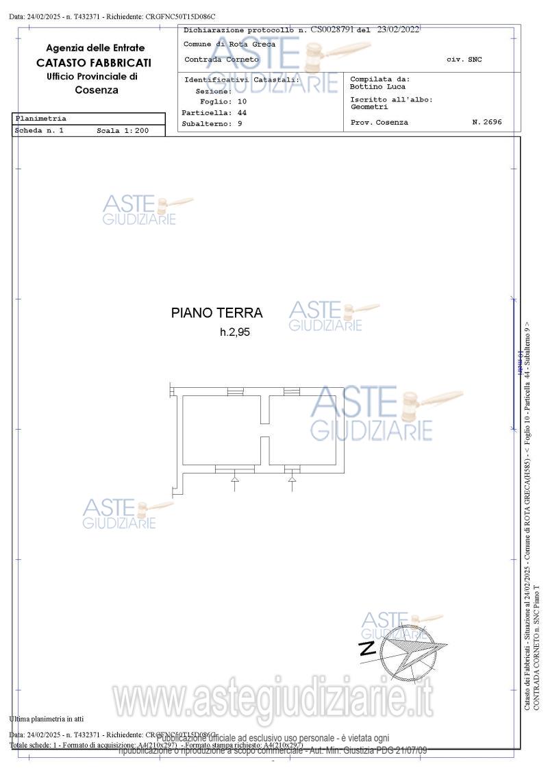 Planimetria del bene