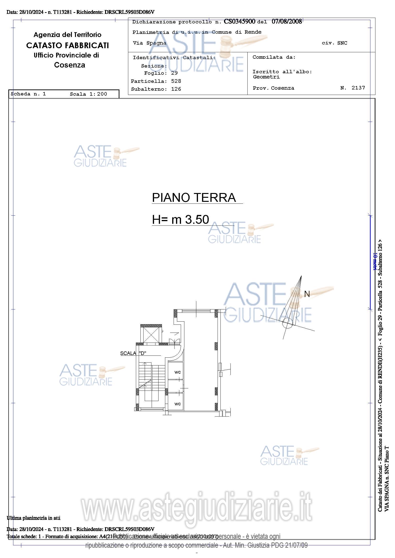 Planimetria del bene