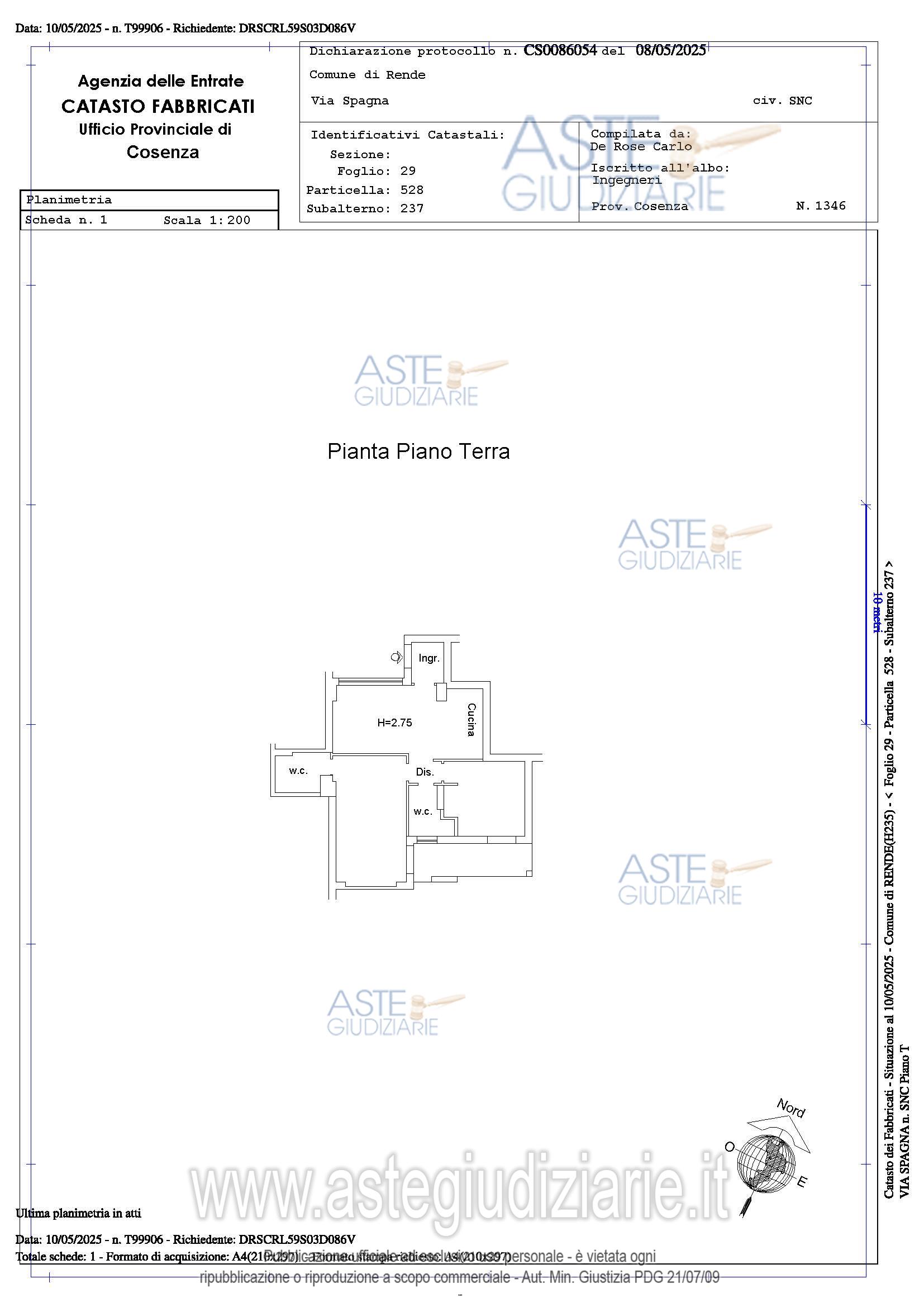 Planimetria del bene