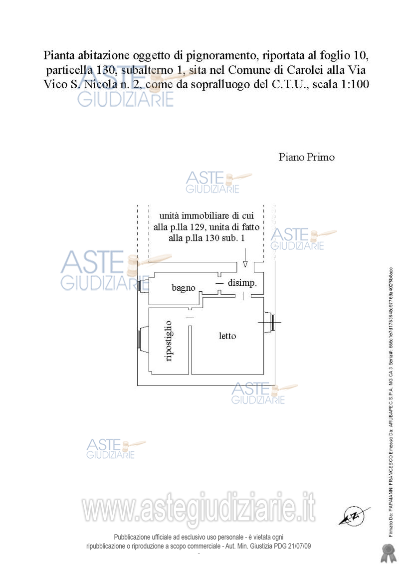 Planimetria del bene