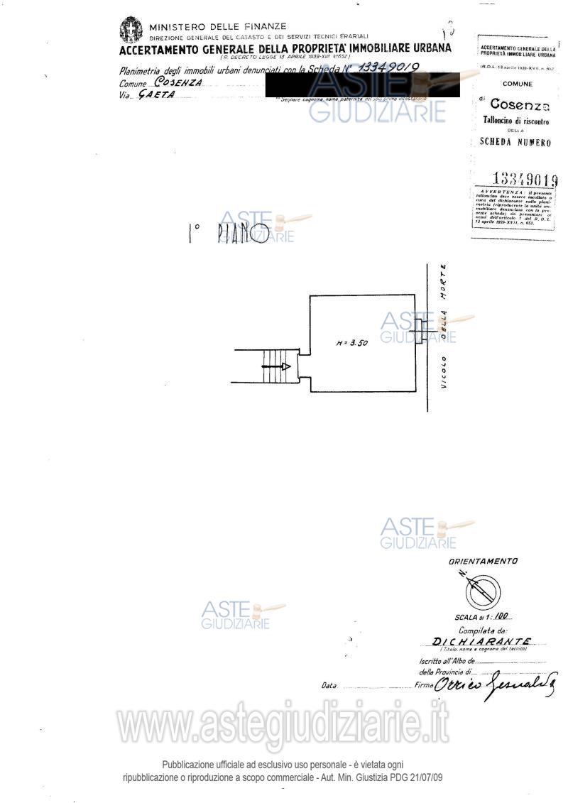 Planimetria del bene