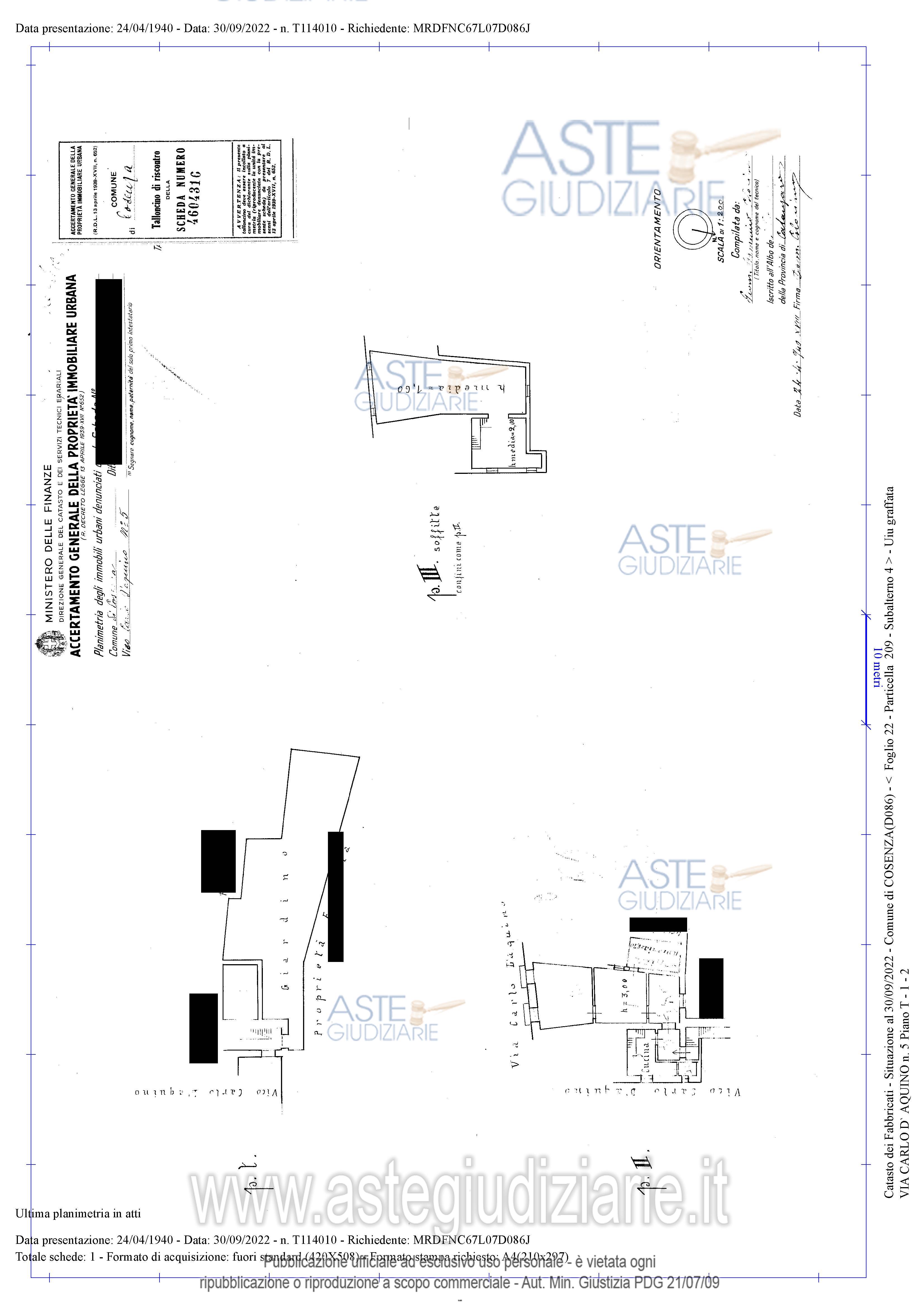 Planimetria del bene