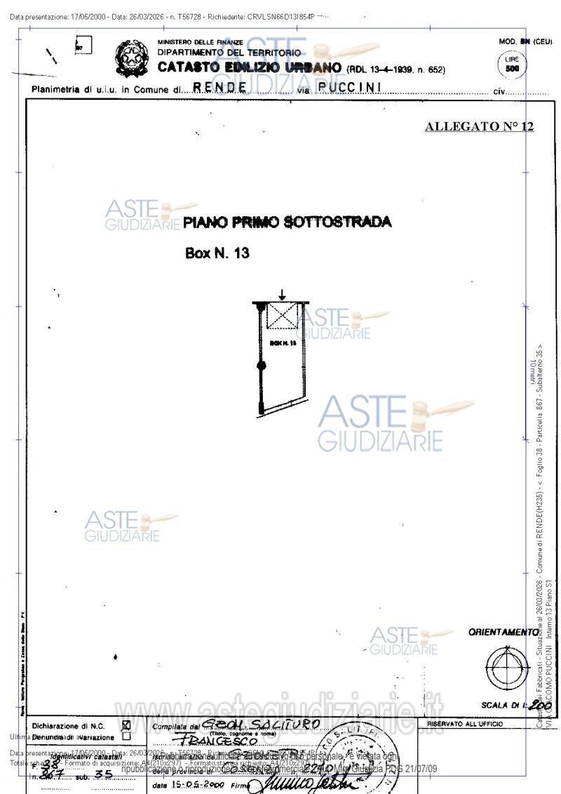 Planimetria del bene