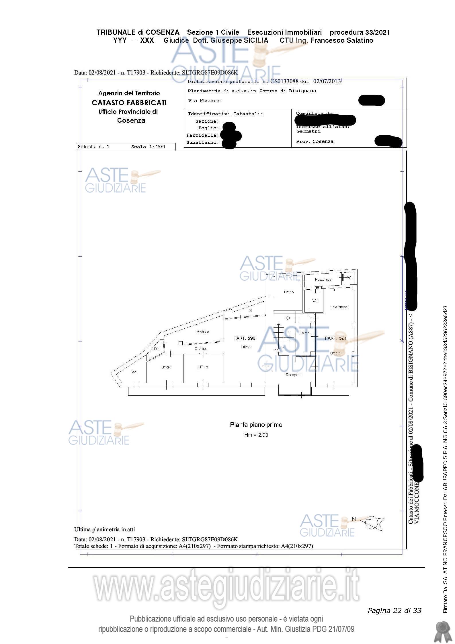 Planimetria del bene