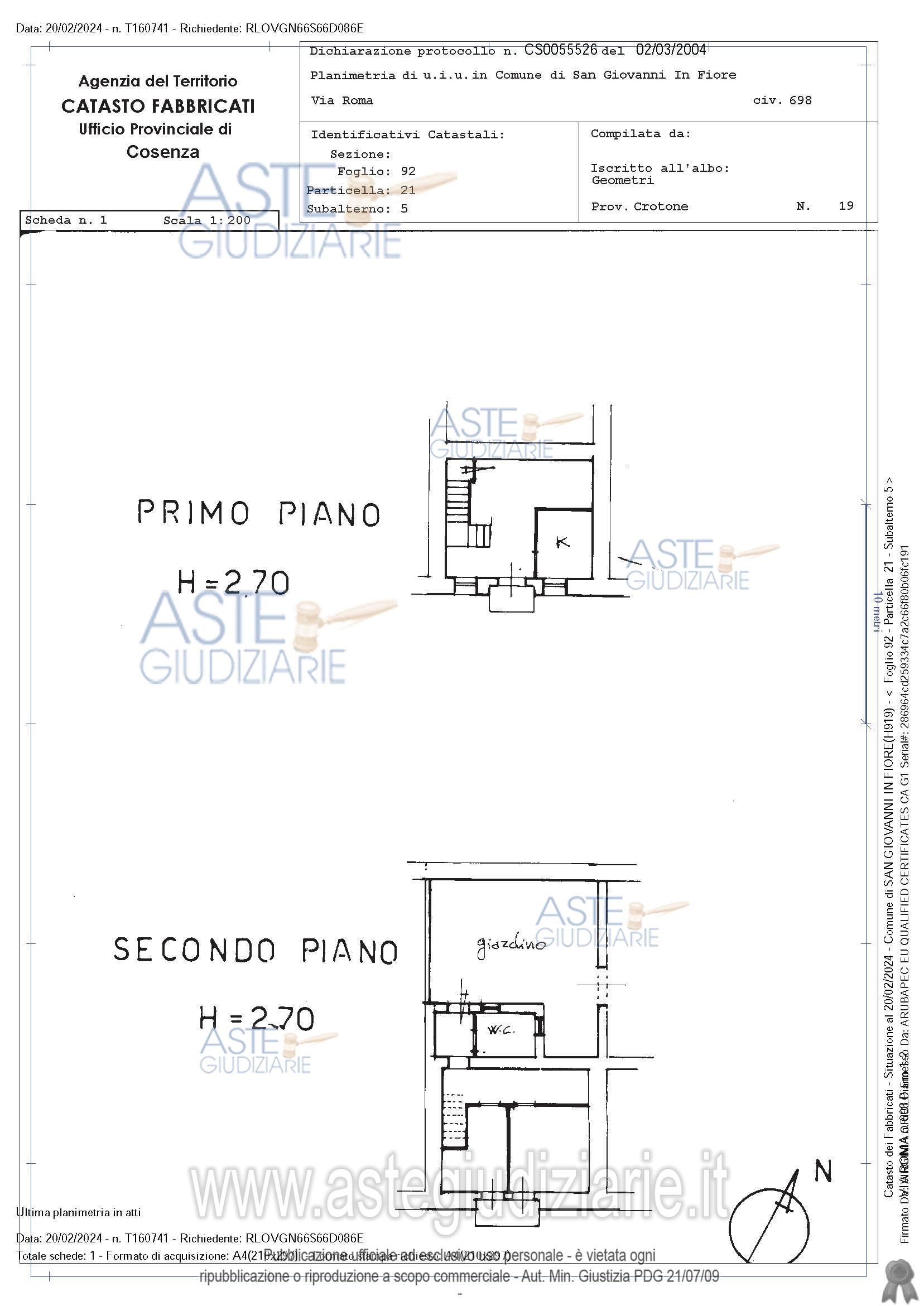 Planimetria del bene