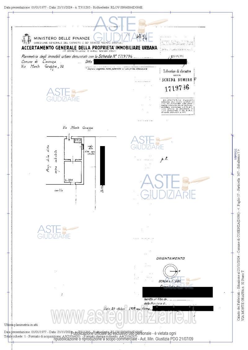 Planimetria del bene