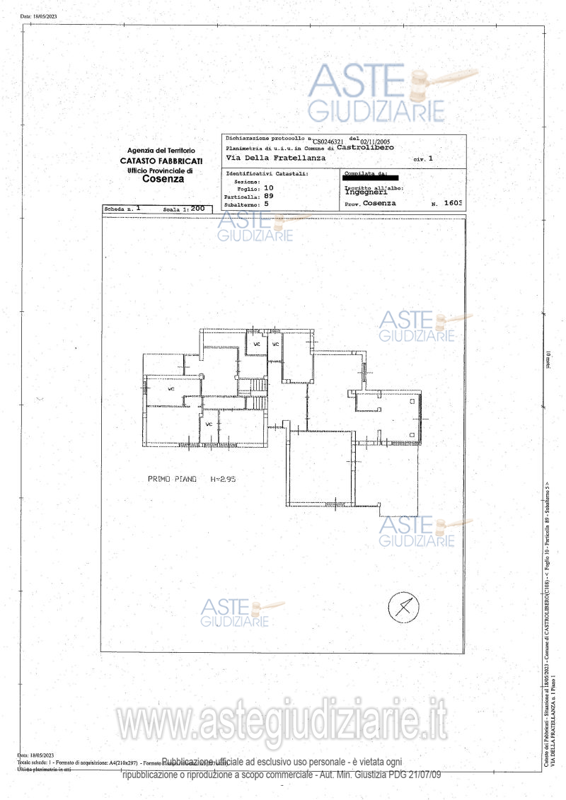 Planimetria del bene