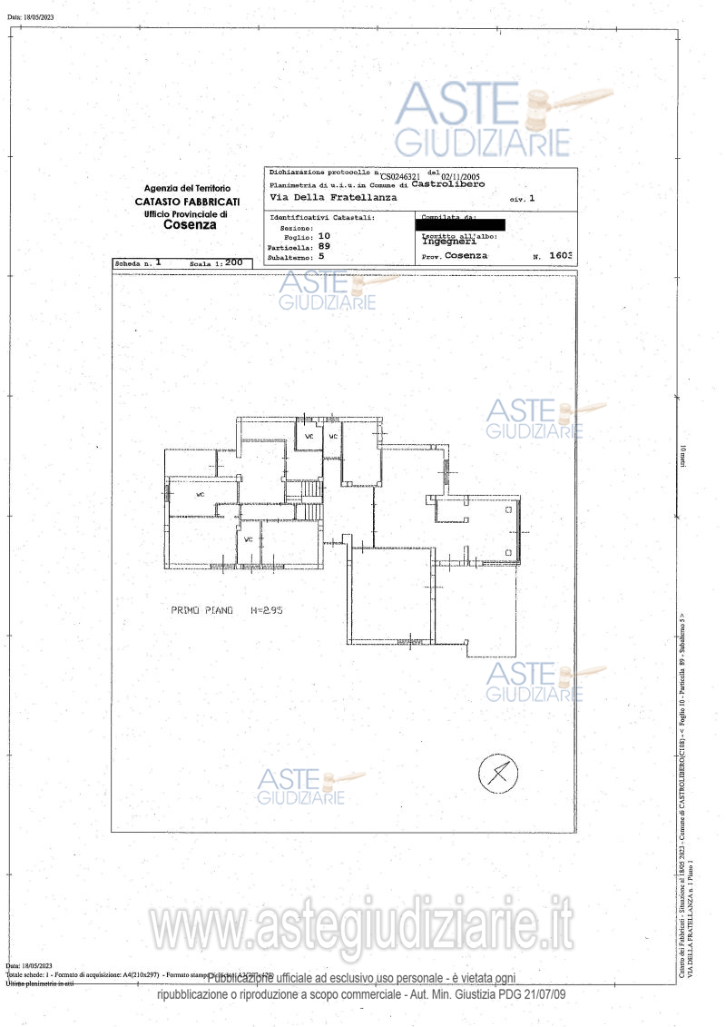 Planimetria del bene