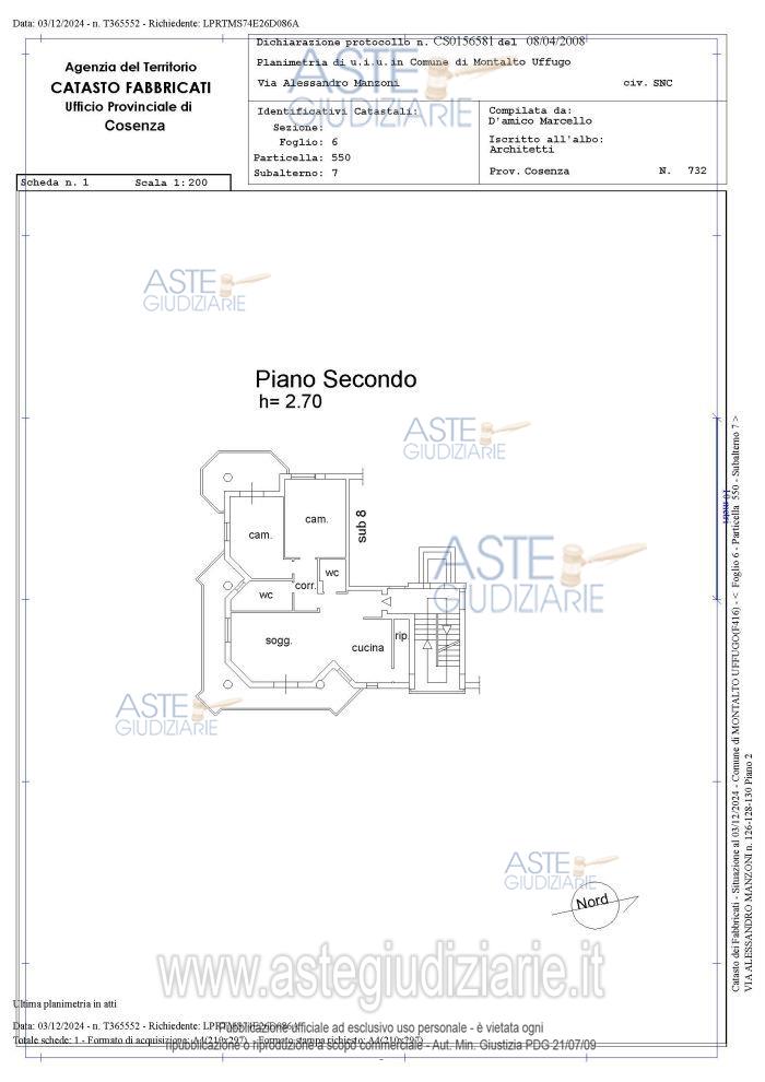 Planimetria del bene