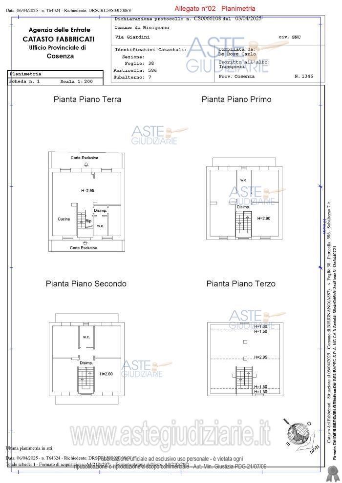 Planimetria del bene