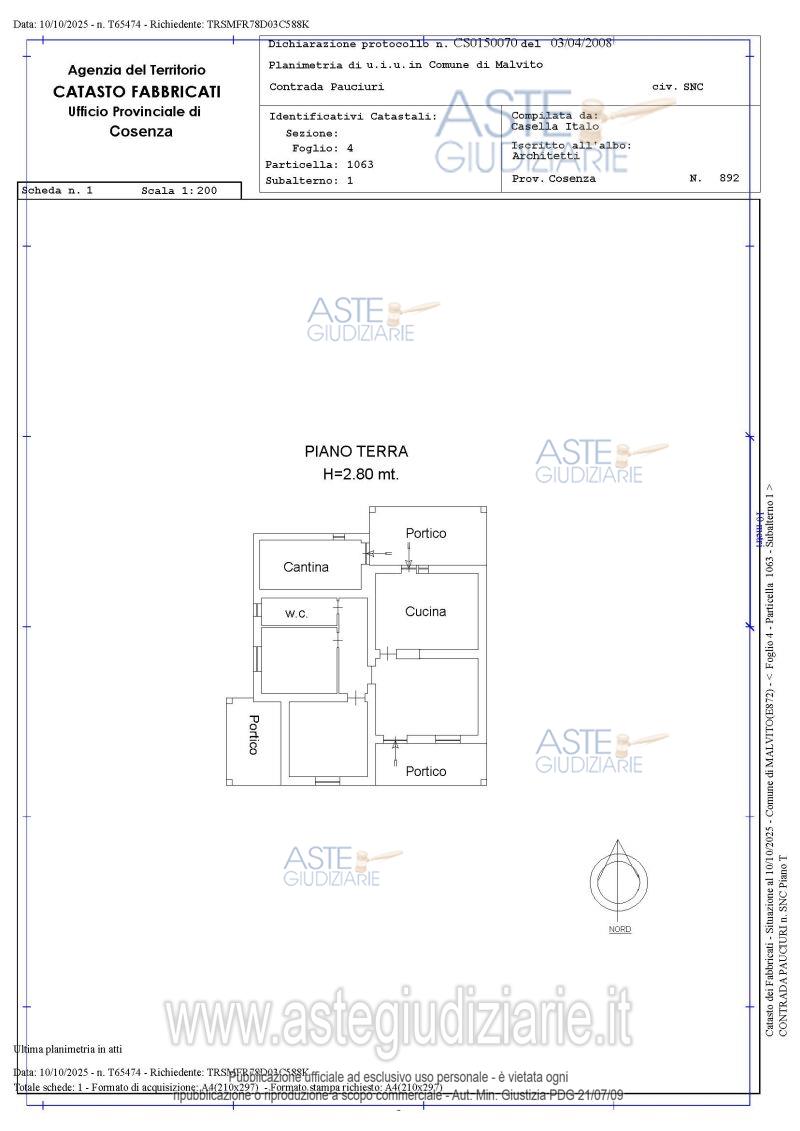 Planimetria del bene