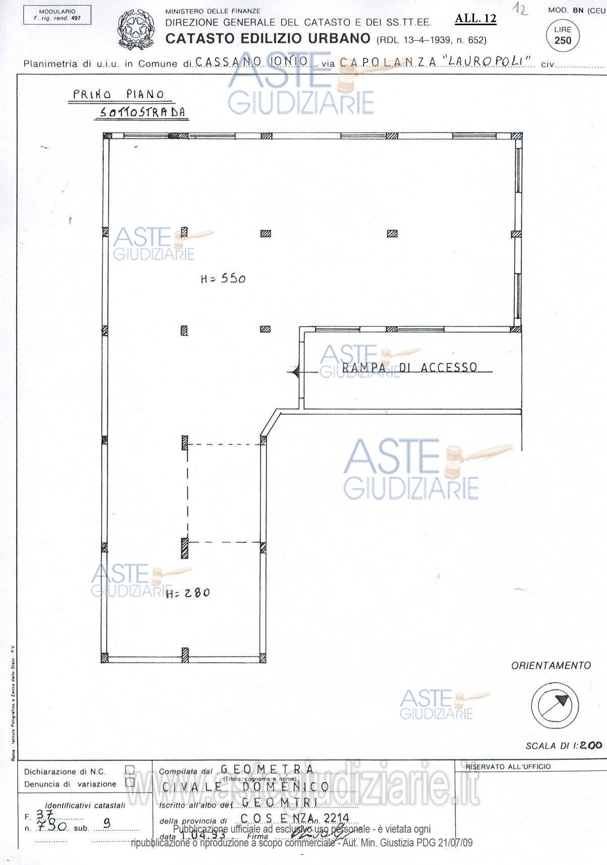 Planimetria del bene