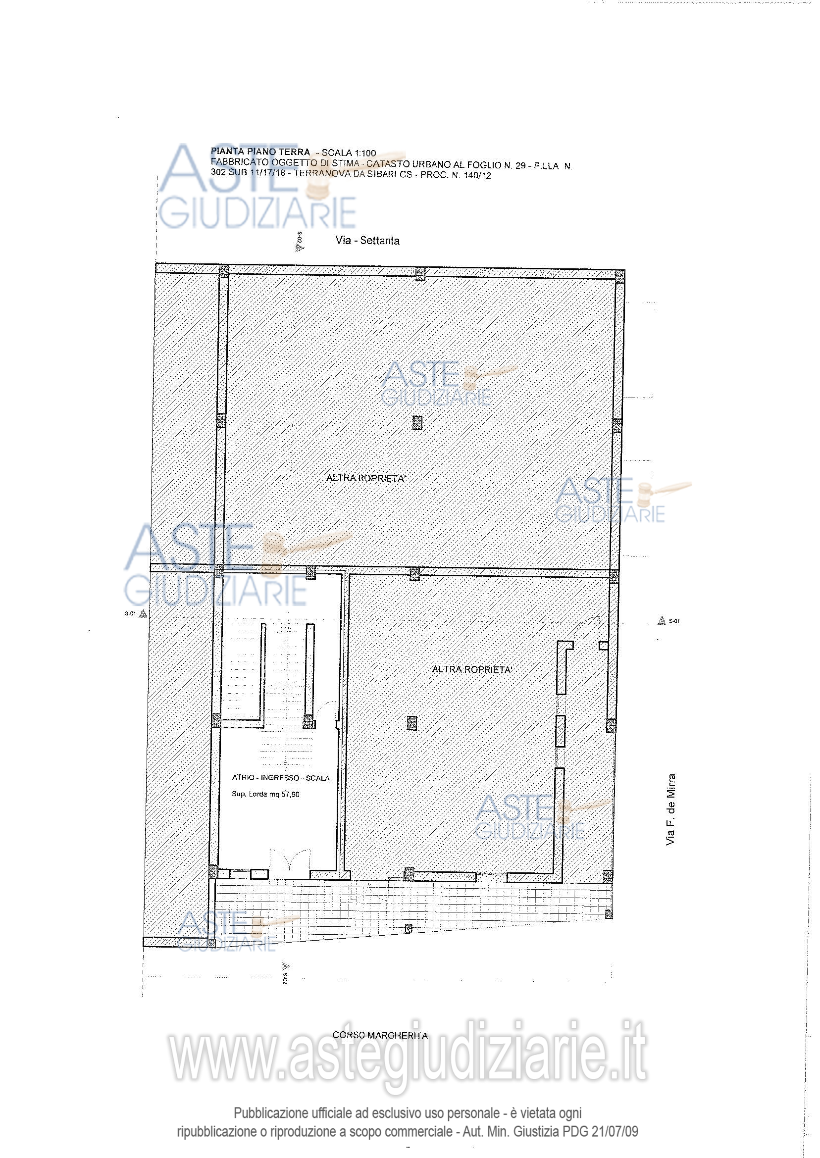 Planimetria del bene