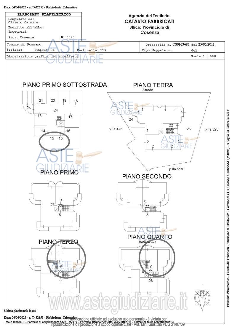 Planimetria del bene