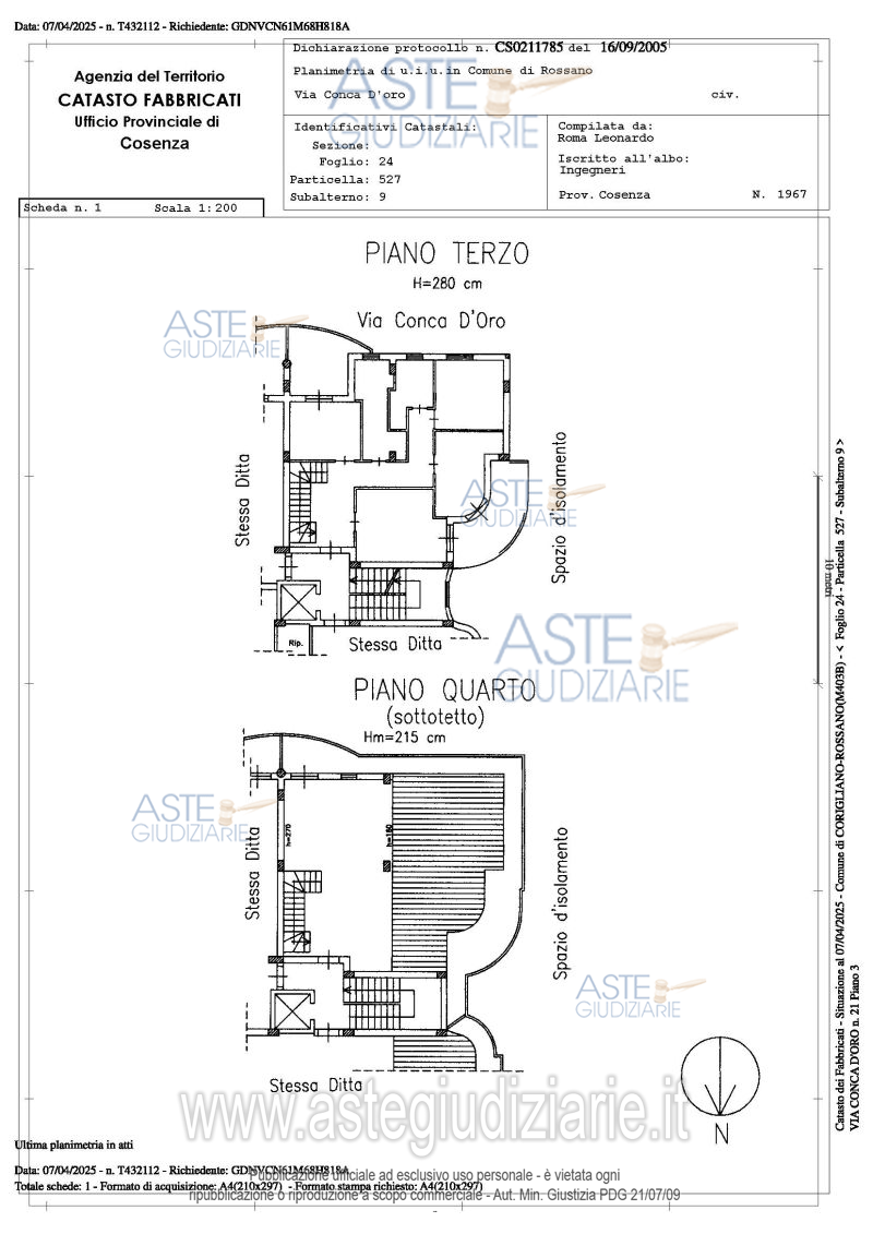 Planimetria del bene
